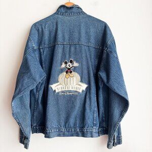 Disney 100 Years of Magic Anniversary Denim Embroidered Jacket L